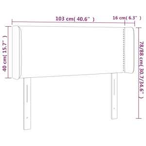 Čelo postele s LED šedé 103 x 16 x 78/88 cm umělá kůže - obrázek 6