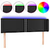 vidaXL LED-voodipeats, must, 147x16x78/88 cm, kunstnahk