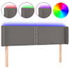 vidaXL LED-voodipeats, hall, 147x16x78/88 cm, kunstnahk