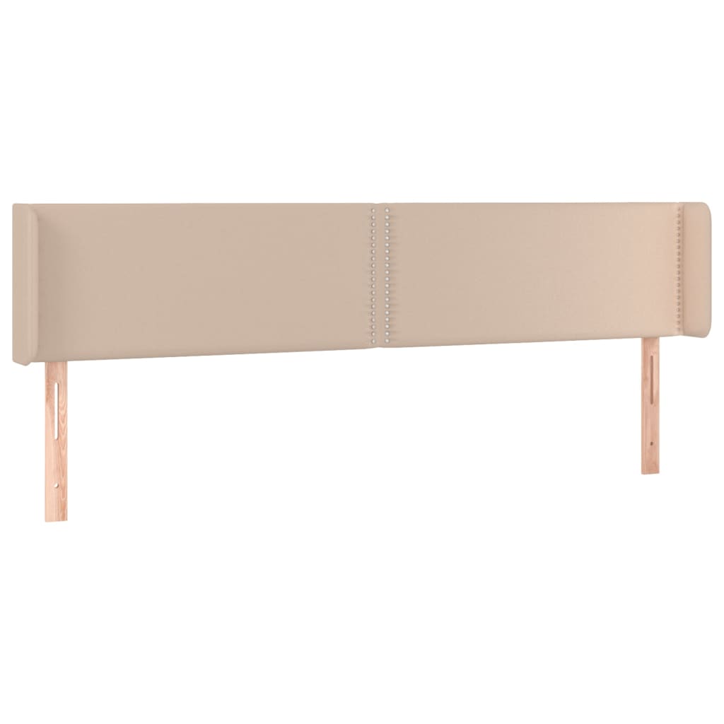 vidaXL Hoofdbord LED 163x16x78/88 cm kunstleer cappuccinokleurig afbeelding