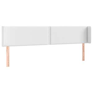 Čelo postele s LED bílé 183 x 16 x 78/88 cm umělá kůže - obrázek 3