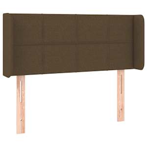 Čelo postele s LED tmavě hnědé 83 x 16 x 78/88 cm textil - obrázek 3