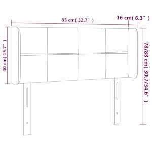 Čelo postele s LED tmavě hnědé 83 x 16 x 78/88 cm textil - obrázek 6