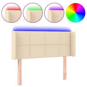 vidaXL LED-voodipeats, kreemjas, 83x16x78/88 cm, kangas