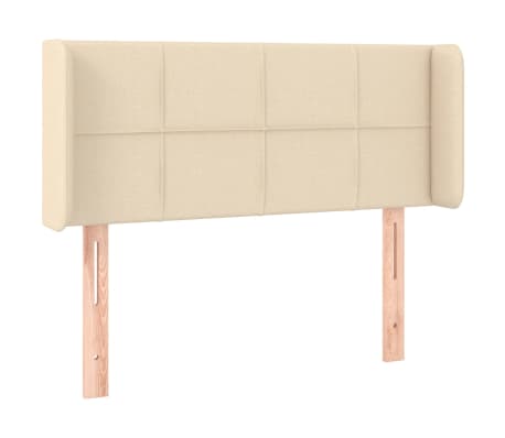 vidaXL Tăblie de pat cu LED, crem, 83x16x78/88 cm, textil