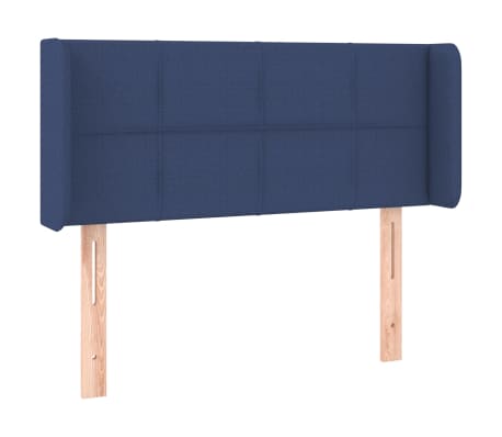 vidaXL Cabeceira de cama c/ luzes LED tecido 83x16x78/88 cm azul