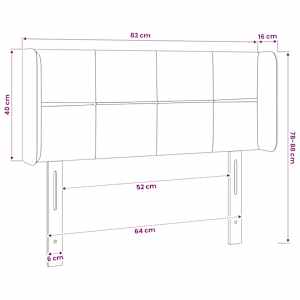 Čelo postele s LED modré 83 x 16 x 78/88 cm textil - obrázek 6