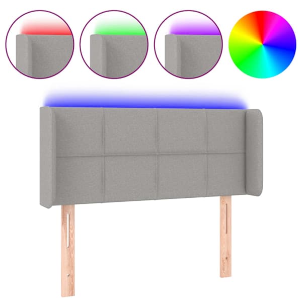 vidaXL LED-voodipeats, helehall, 93x16x78/88 cm, kangas