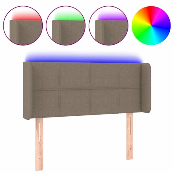 vidaXL LED-voodipeats, pruunikashall, 93x16x78/88 cm, kangas