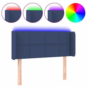 vidaXL LED-voodipeats, sinine, 93x16x78/88 cm, kangas