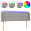 vidaXL LED-voodipeats, helehall, 147x16x78/88 cm, kangas