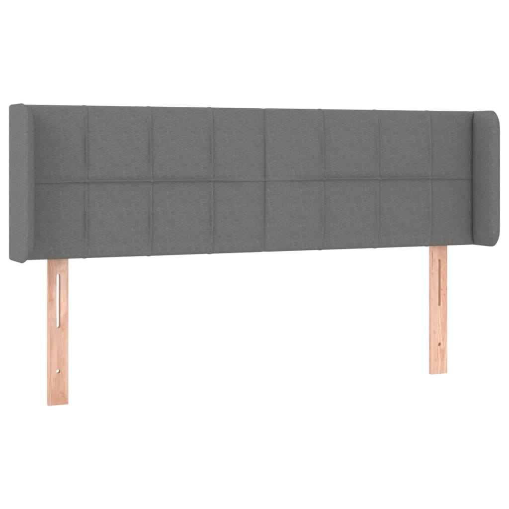 vidaXL Hoofdbord LED 147x16x78/88 cm stof donkergrijs afbeelding