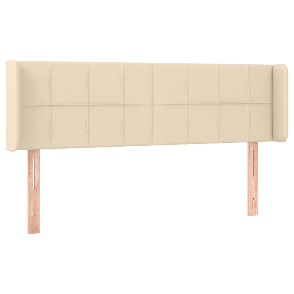 vidaXL Hoofdbord LED 147x16x78/88 cm stof crèmekleurig afbeelding