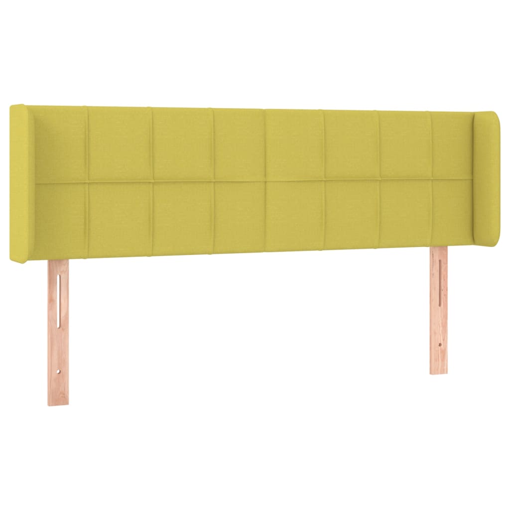 LED горна табла за легло, зелена, 147x16x78/88 см, плат