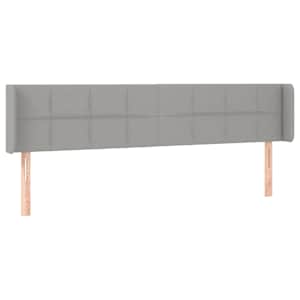 Čelo postele s LED světle šedé 183 x 16 x 78/88 cm textil - obrázek 3