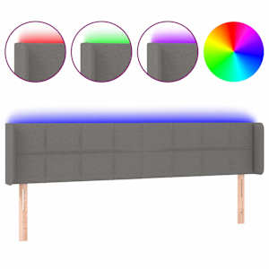 vidaXL LED-voodipeats, tumehall, 183x16x78/88 cm, kangas