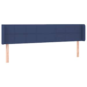 Čelo postele s LED modré 183 x 16 x 78/88 cm textil - obrázek 3