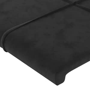 Čelo postele s LED černé 83 x 16 x 78/88 cm samet - obrázek 5