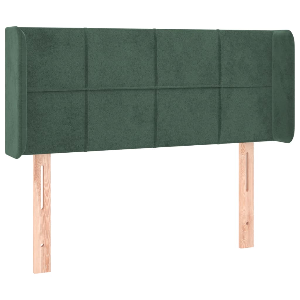 vidaXL Hoofdbord LED 83x16x78/88 cm fluweel donkergroen afbeelding