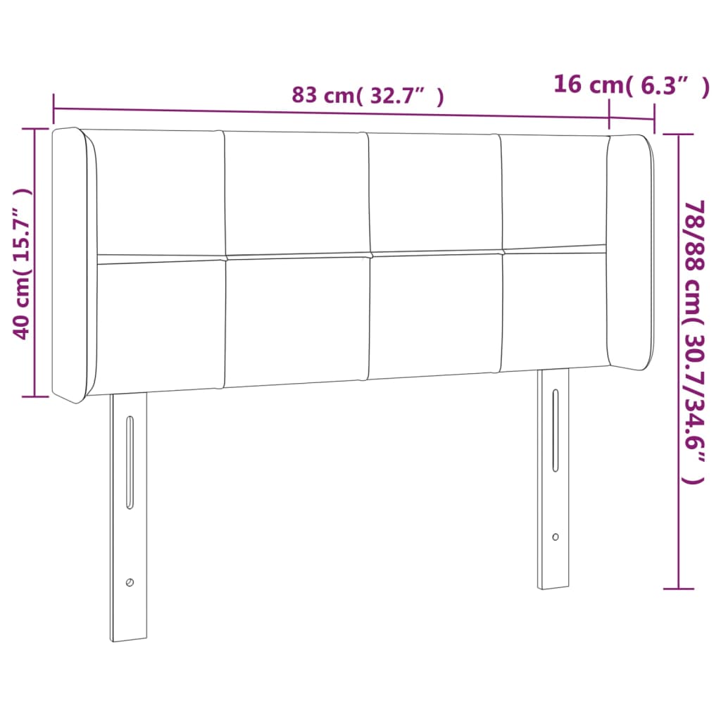 LED posteljno vzglavje temno modro 83x16x78/88 cm žamet