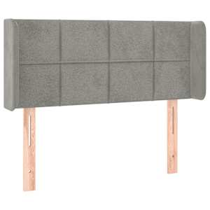 Čelo postele s LED světle šedé 93 x 16 x 78/88 cm samet - obrázek 3