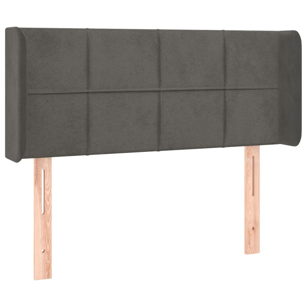 vidaXL Hoofdbord LED 93x16x78/88 cm fluweel donkergrijs afbeelding