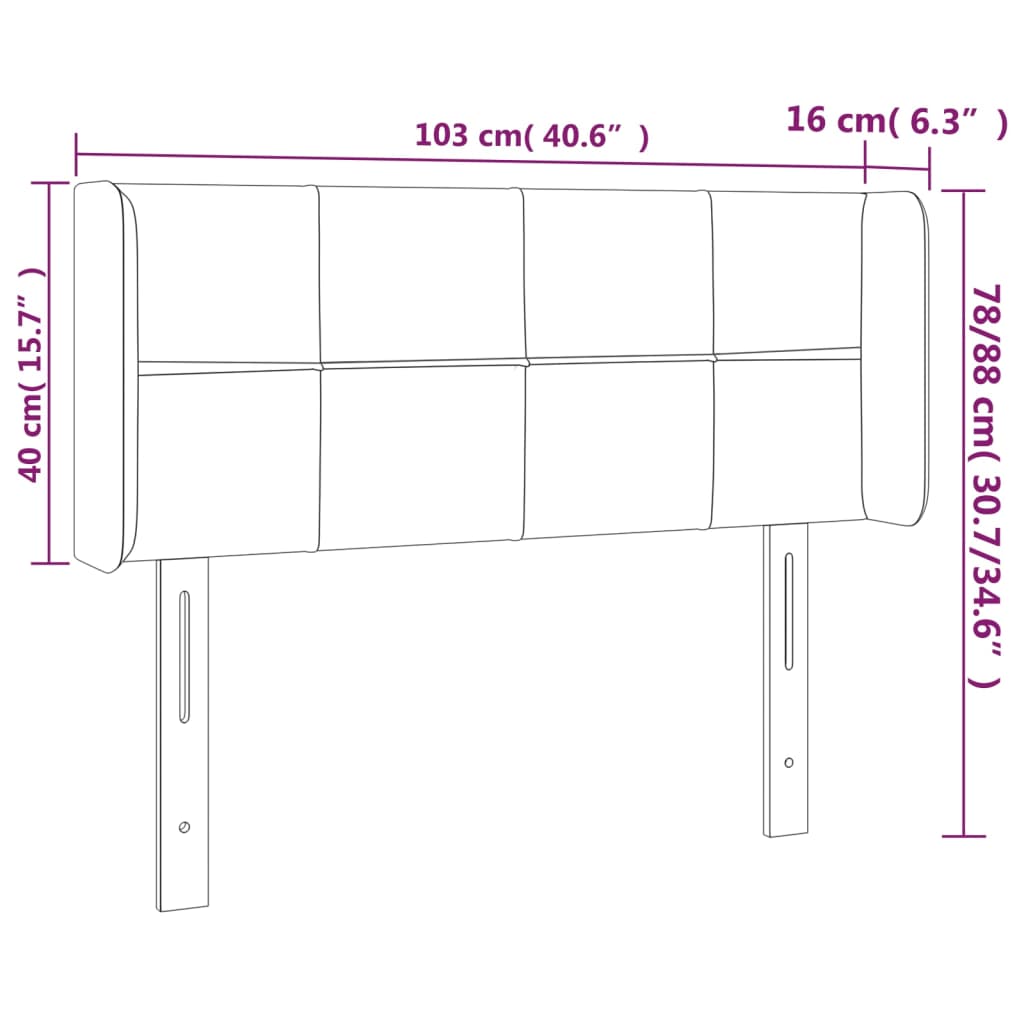 LED posteljno vzglavje temno zeleno 103x16x78/88 cm žamet