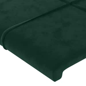 Čelo postele s LED tmavě zelené 103 x 16 x 78/88 cm samet - obrázek 5