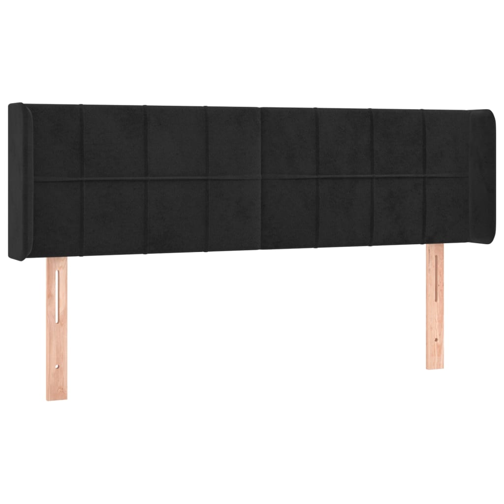 vidaXL Hoofdbord LED 147x16x78/88 cm fluweel zwart afbeelding