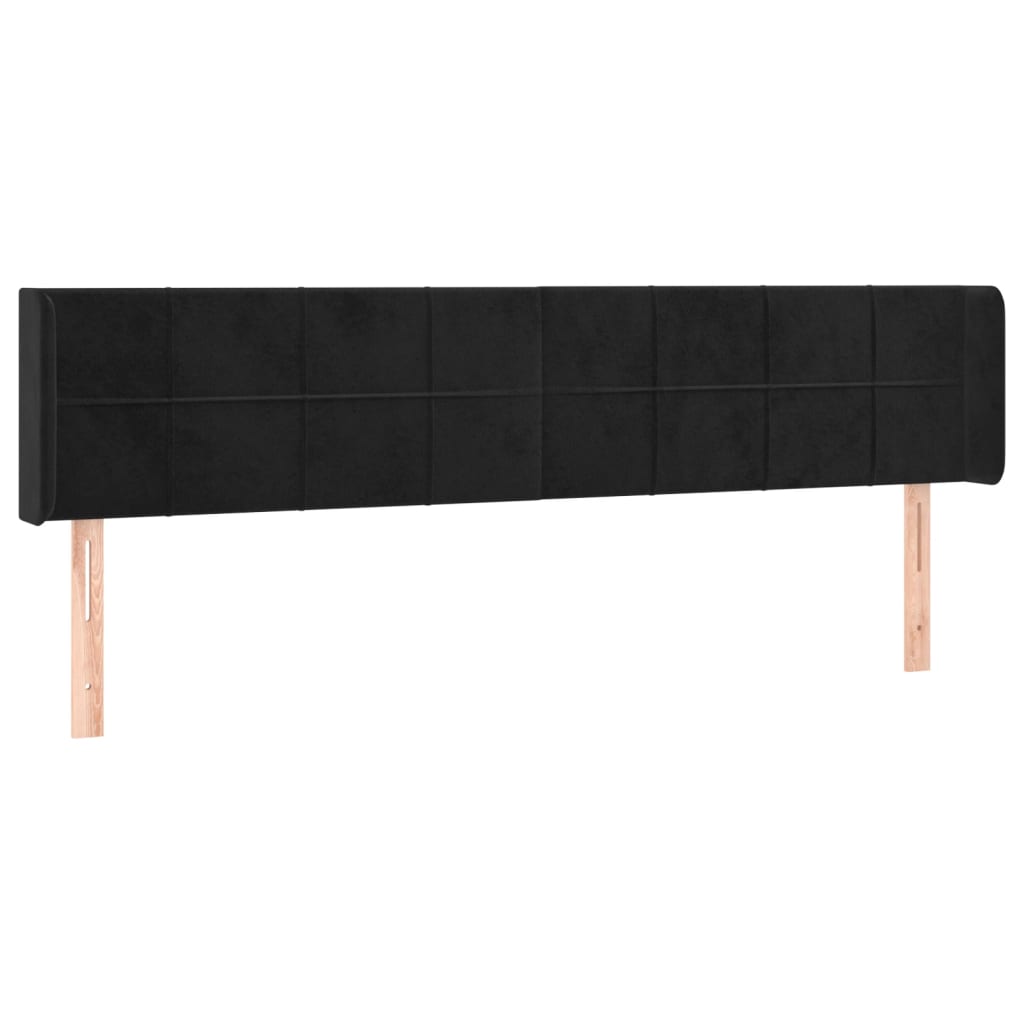 vidaXL Hoofdbord LED 163x16x78/88 cm fluweel zwart afbeelding