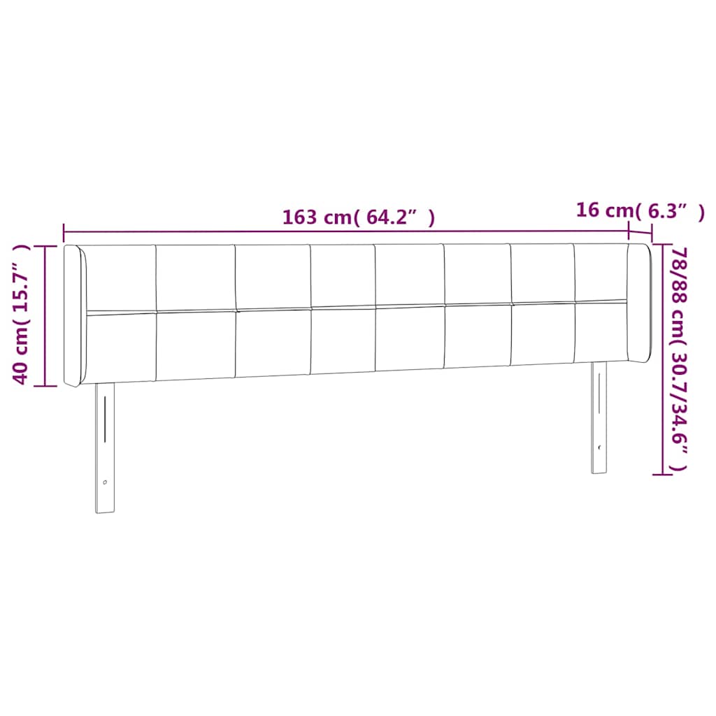 Čelo postele s LED tmavě zelené 163 x 16 x 78/88 cm samet - obrázek 7