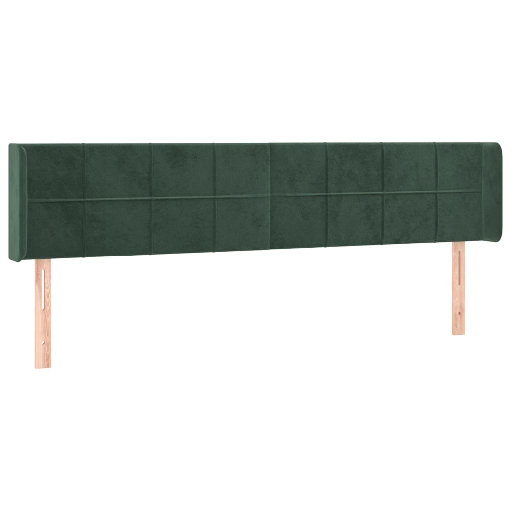 vidaXL Hoofdbord LED 183x16x78/88 cm fluweel donkergroen afbeelding