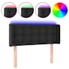 vidaXL LED-voodipeats, must, 83x16x78/88 cm, kunstnahk