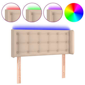 Čelo postele s LED cappuccino 83 x 16 x 78/88 cm umělá kůže - obrázek 2