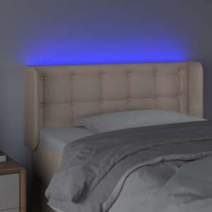 Čelo postele s LED cappuccino 83 x 16 x 78/88 cm umělá kůže - obrázek 4