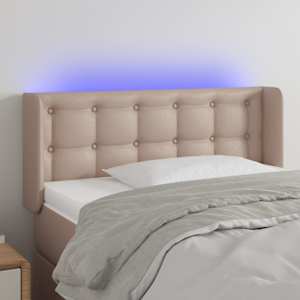 Čelo postele s LED cappuccino 83 x 16 x 78/88 cm umělá kůže - obrázek 1