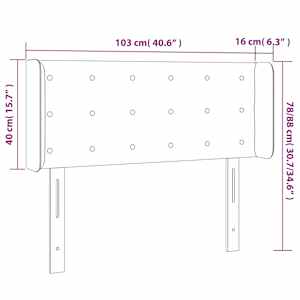 Čelo postele s LED černé 103 x 16 x 78/88 cm umělá kůže - obrázek 6
