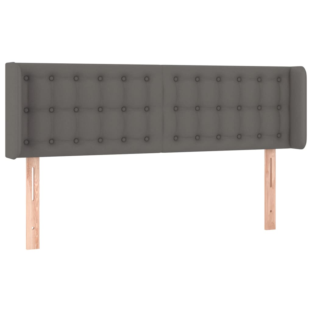 vidaXL Hoofdbord LED 147x16x78/88 cm kunstleer grijs afbeelding