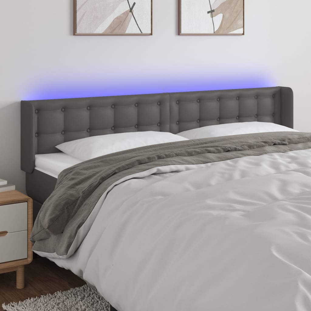 Cabecero con LED Cuero Sintético Cabezal Varios Colores/Tamaños vidaXL