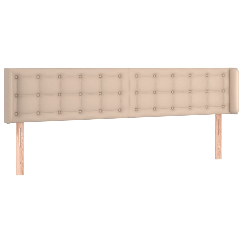 vidaXL Hoofdbord LED 163x16x78/88 cm kunstleer cappuccinokleurig afbeelding