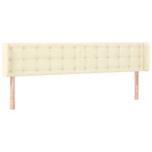 Čelo postele s LED krémové 183 x 16 x 78/88 cm umělá kůže - obrázek 3