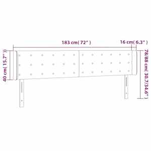 Čelo postele s LED krémové 183 x 16 x 78/88 cm umělá kůže - obrázek 6