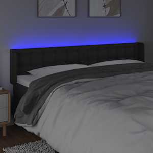 Čelo postele s LED černé 203 x 16 x 78/88 cm umělá kůže - obrázek 4