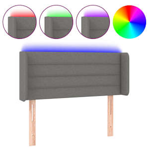 vidaXL LED-voodipeats, tumehall, 83x16x78/88 cm, kangas