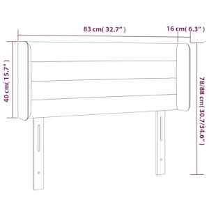 Čelo postele s LED černé 83 x 16 x 78/88 cm textil - obrázek 6