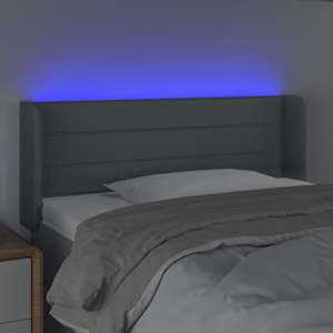 Čelo postele s LED světle šedé 103 x 16 x 78/88 cm textil - obrázek 4