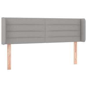 Čelo postele s LED světle šedé 147 x 16 x 78/88 cm textil - obrázek 3