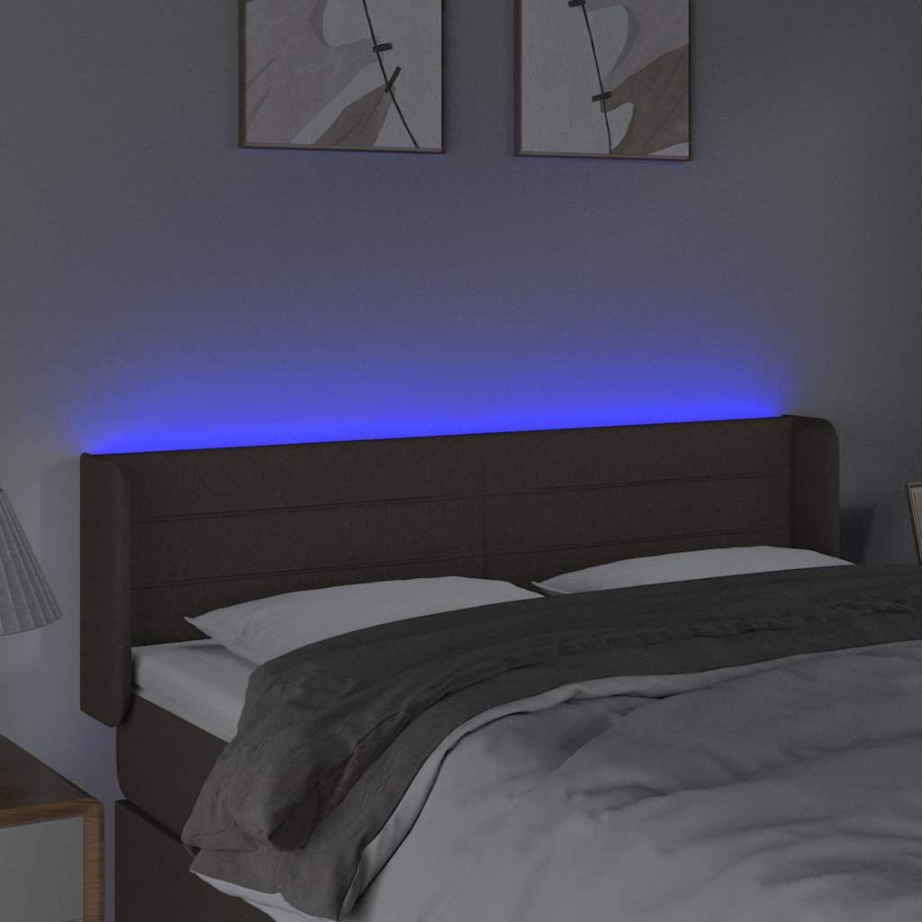 vidaXL Hoofdbord LED 147x16x78/88 cm stof taupe, foto 2