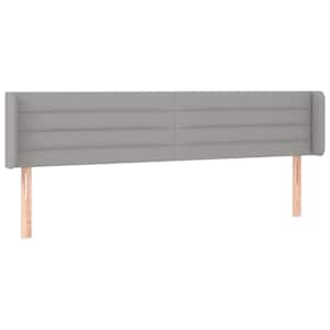 Čelo postele s LED světle šedé 163 x 16 x 78/88 cm textil - obrázek 3