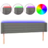 vidaXL LED-voodipeats, tumehall, 183x16x78/88 cm, kangas